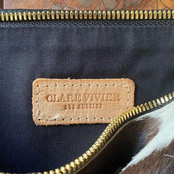 Clare V Cowhide Clutch - Dark Brown and White - Picture 5 of 7